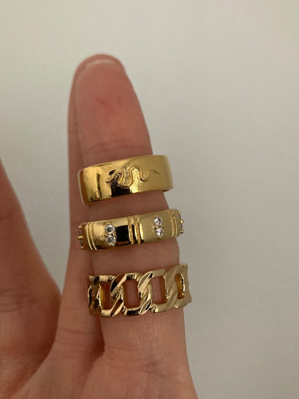 Vanessa Mooney SZ6 Ring SET Gold Stackable layering cocktail Rings Gold Set New